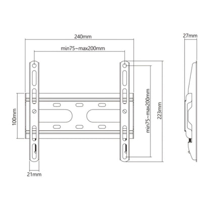 SBOX PLB-2522F-2 | TV-beugel | 23-43" | Max 45kg | VESA 200x200 - Matmuis