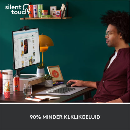 Logitech Signature M650 Large | Draadloze Muis | Rechtshandig | RF + Bluetooth | 2000 DPI | Grafiet - Matmuis - Matmuis