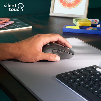 Logitech Signature M650 | Draadloze Muis | Linkshandig | RF + Bluetooth | 2000 DPI | Grafiet - Matmuis - Matmuis