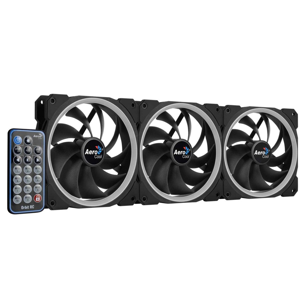 Aerocool Orbit RC ARGB 3 Pack | 120mm Case Fans met Remote Control - Matmuis