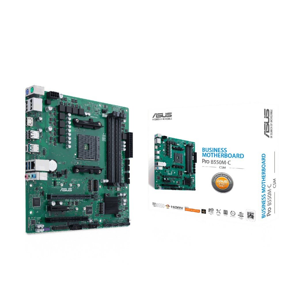 ASUS PRO B550M-C/CSM | Socket AM4 | AMD B550 | 4xDDR4 | Micro-ATX | Moederbord - Matmuis - Matmuis