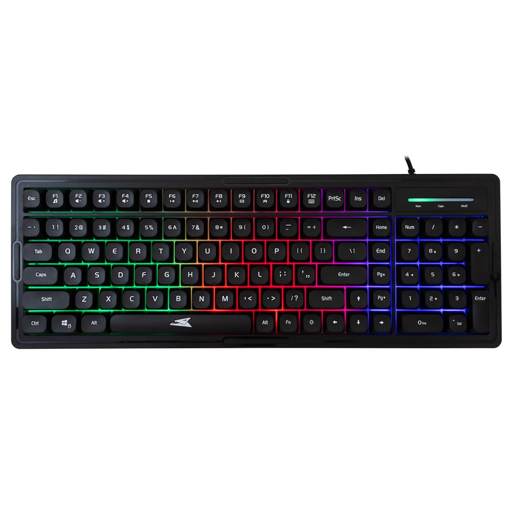 Baracuda ORCA RGB | Bekabeld Gaming Toetsenbord inclusief Muis | QWERTY | Zwart - Matmuis