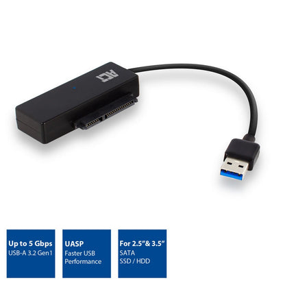 ACT AC1515 | 2,5 inch & 3,5 inch SATA HDD/SSD naar USB 3.2 Gen 1 Adapter - Matmuis - Matmuis