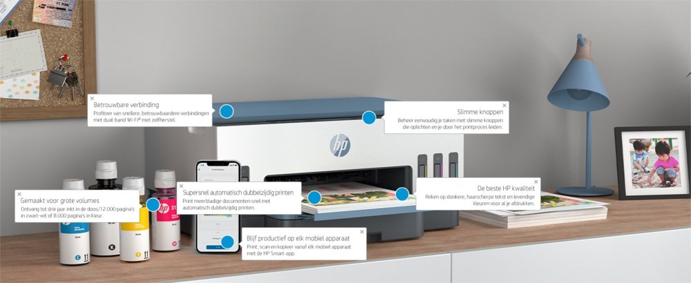HP Smart Tank 7006 | All-in-One Inkjetprinter | 4800 x 1200 DPI | Wi-Fi | Kleur - Matmuis - Matmuis