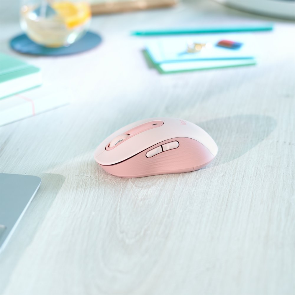 Logitech Signature M650 | Draadloze Muis | Rechtshandig | RF + Bluetooth | 2000 DPI | Roze - Matmuis - Matmuis