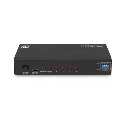 ACT AC7831 | HDMI Splitter | 1 Ingang, 4 Uitgangen | 4K @ 60Hz | Zwart - Matmuis - Matmuis