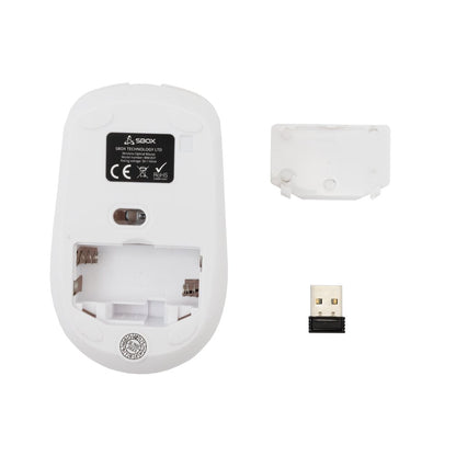 SBOX WM-837W | Draadloze Muis | Links- en Rechtshandig | RF | 1600 DPI | Wit - Matmuis