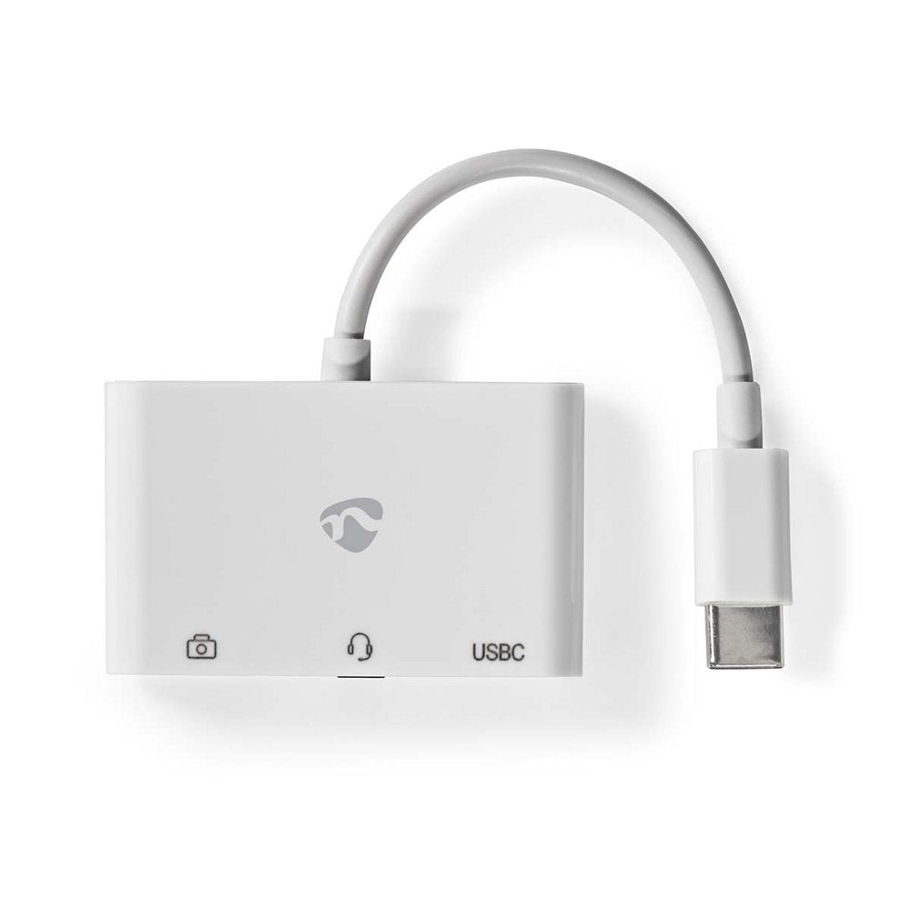 Nedis CCGB64790WT01 | Laptop Dock & Poortreplicator USB 2.0 Type-C | 1× USB-A + 1× USB-C + 3,5 mm audio | 480 Mbps | Wit - Matmuis - Matmuis