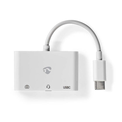 Nedis CCGB64790WT01 | Laptop Dock & Poortreplicator USB 2.0 Type-C | 1× USB-A + 1× USB-C + 3,5 mm audio | 480 Mbps | Wit - Matmuis - Matmuis