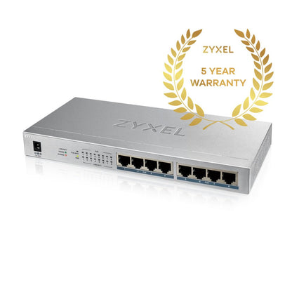 Zyxel GS1008HP | Unmanaged Switch | 8 Poorten | Gigabit Ethernet | PoE - Matmuis