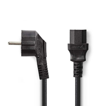 Nedis CEGP10000BK20 | 2 m Stroomkabel | Type F (CEE 7/7) Haaks naar IEC-320-C13 | Zwart | 10A | PVC - Matmuis - Matmuis