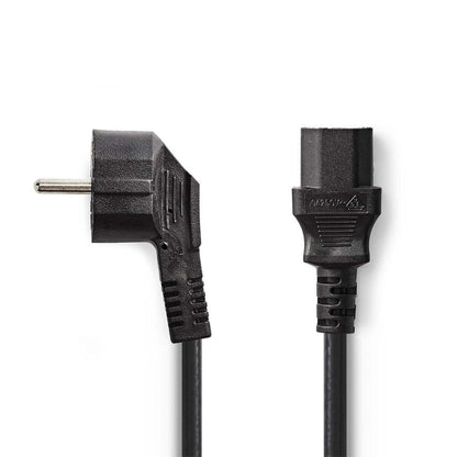Nedis CEGP10000BK20 | 2 m Stroomkabel | Type F (CEE 7/7) Haaks naar IEC-320-C13 | Zwart | 10A | PVC - Matmuis - Matmuis