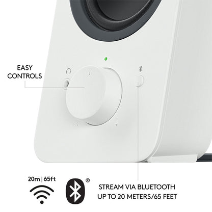 Logitech Z207 | 2.0 Luidsprekerset | Bluetooth en 3,5mm | Zwart/Wit - Matmuis - Matmuis