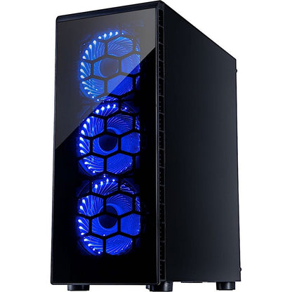 Inter-Tech CXC2 Blue Light | Midi Tower Case | Zwart - Matmuis