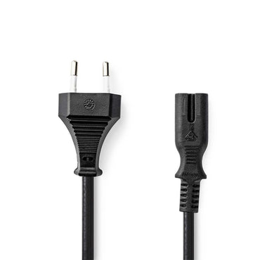 Nedis CEGL11040BK20 | Elektriciteitssnoer | 2 m | Netstekker Type C naar IEC C7 | Zwart - Matmuis - Matmuis