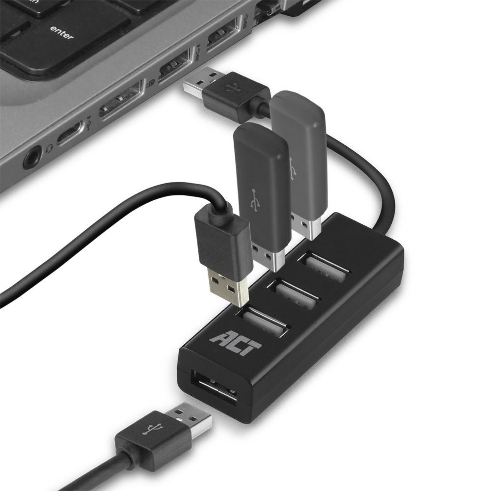 ACT AC6205 | USB 2.0 Interface Hub | 480 Mbps | Zwart - Matmuis - Matmuis
