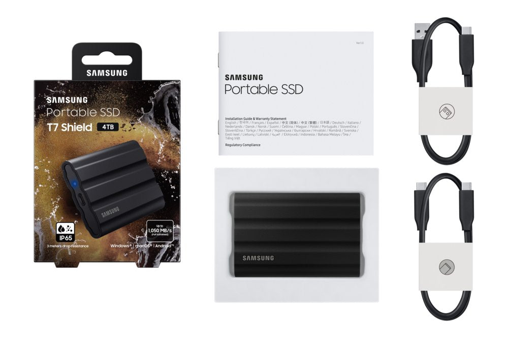 Samsung T7 Shield 4TB Portable SSD | 1.050MB/s | Zwart - Matmuis - Matmuis