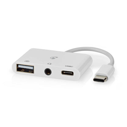Nedis CCGB64790WT01 | Laptop Dock & Poortreplicator USB 2.0 Type-C | 1× USB-A + 1× USB-C + 3,5 mm audio | 480 Mbps | Wit - Matmuis - Matmuis