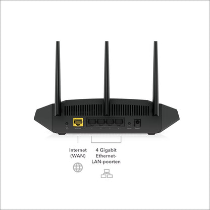 NETGEAR Nighthawk 4-Stream AX1800 | Wifi 6 Router | Gigabit Ethernet Dual-band (2.4 GHz / 5 GHz) | 1200Mbit/s - Matmuis - Matmuis