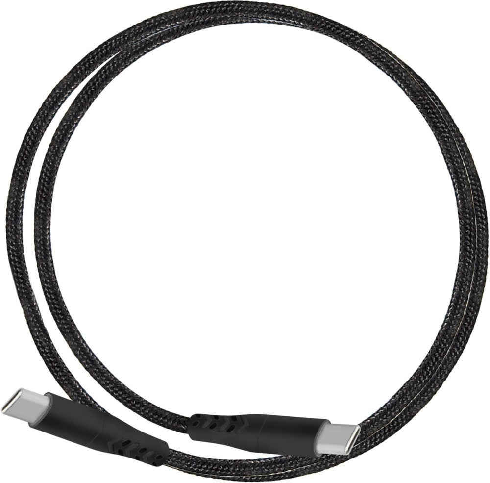Mobiparts | USB-C naar USB-C Gevlochten Kabel | 2A | 1m | Zwart - Matmuis - Matmuis