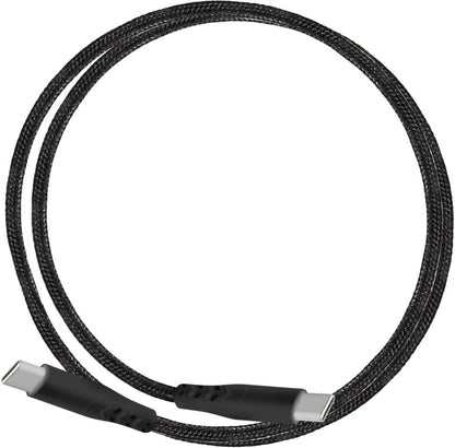 Mobiparts | USB-C naar USB-C Gevlochten Kabel | 2A | 1m | Zwart - Matmuis - Matmuis