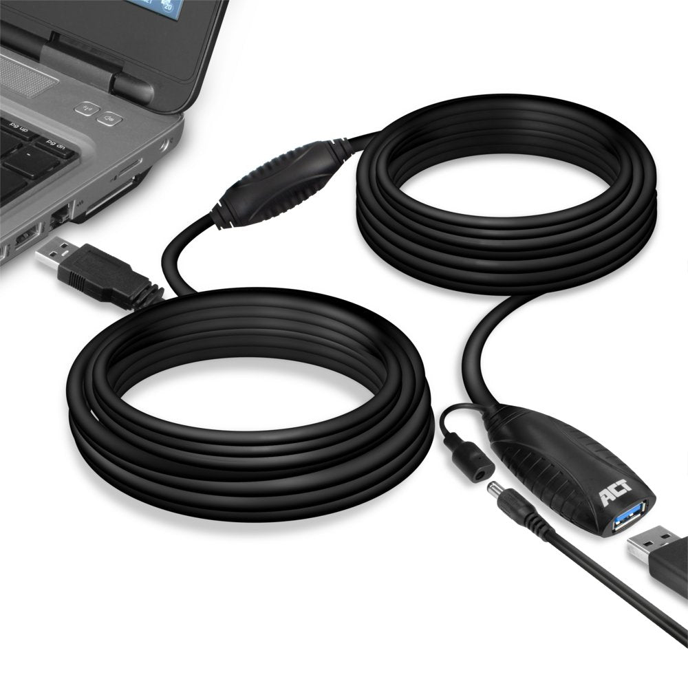 ACT AC6110 | USB 2.0 Booster | 10m | Zwart - Matmuis - Matmuis