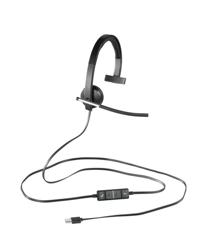 Logitech H650e | Bedrade On-ear Mono Headset | USB-A | Zwart/Zilver - Matmuis - Matmuis