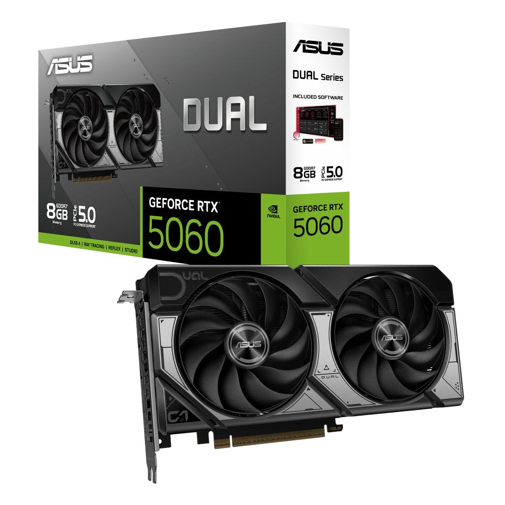 ASUS Dual GeForce RTX 5060 | 8GB GDDR7 | DLSS 4 | Videokaart | Nvidia GPU - Matmuis - Matmuis