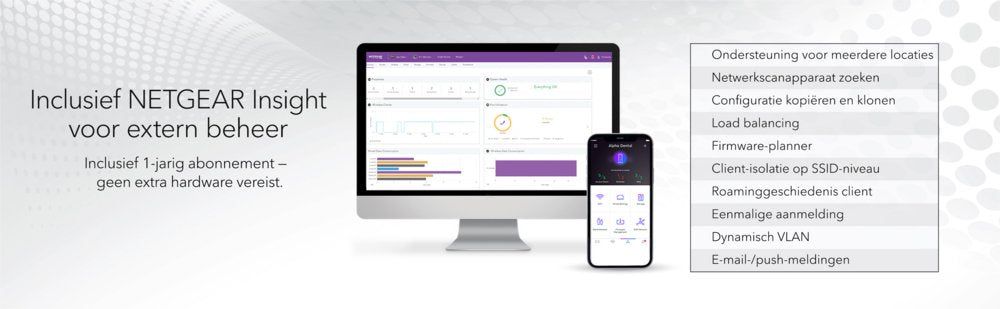 NETGEAR Insight Cloud AX1800 (WAX610Y) | WiFi 6 Outdoor Access Point | 1800 Mbit/s | PoE+ | Inclusief Montagebeugel