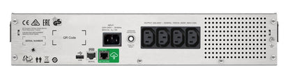 APC Smart-UPS SMC1000I-2UC | 1000 VA / 600 W | 2U Rackmount | 4x IEC C13 Stopcontacten | AVR Spanningsregeling | LCD-scherm | SmartConnect