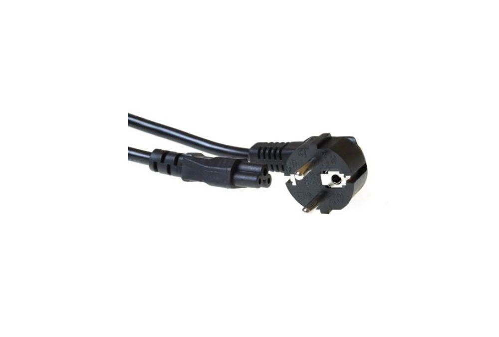 ACT 230V aansluitkabel | Schuko male (haaks) naar C5 (haaks) | 230V / 6–10A | Zwart | 3 m - Matmuis