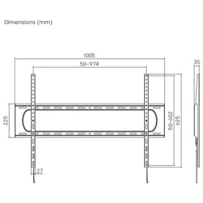 SBOX PLB-7369F | TV-beugel | 60-120" | Max 120kg | VESA 900x600 - Matmuis