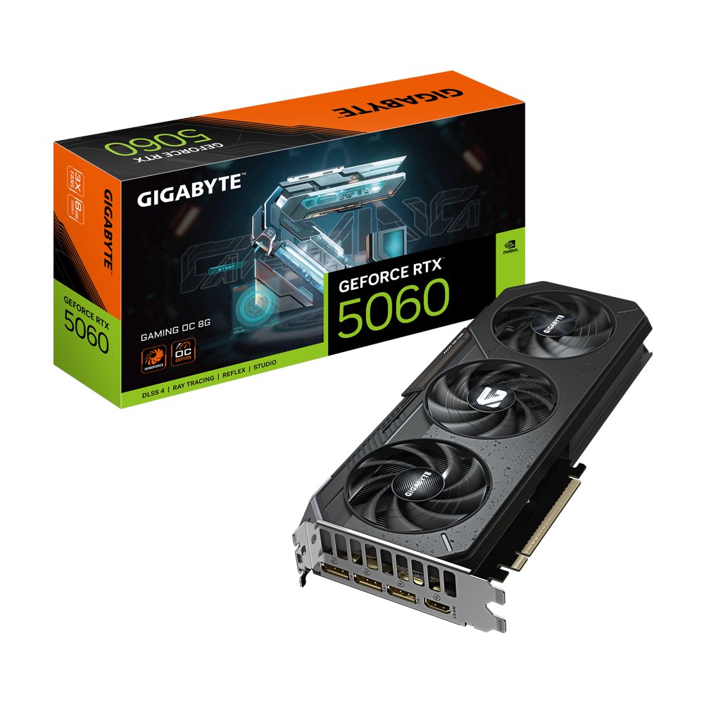 GIGABYTE GeForce RTX 5060 GAMING OC | 8GB GDDR7 | DLSS 4 | Videokaart | Nvidia GPU - Matmuis - Matmuis