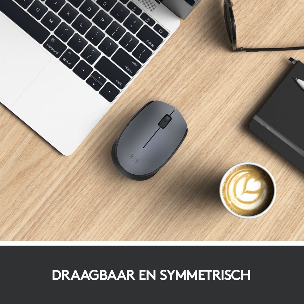 Logitech M170 | Draadloze Muis | Links- en Rechtshandig | RF | 1000 DPI | Grijs - Matmuis - Matmuis