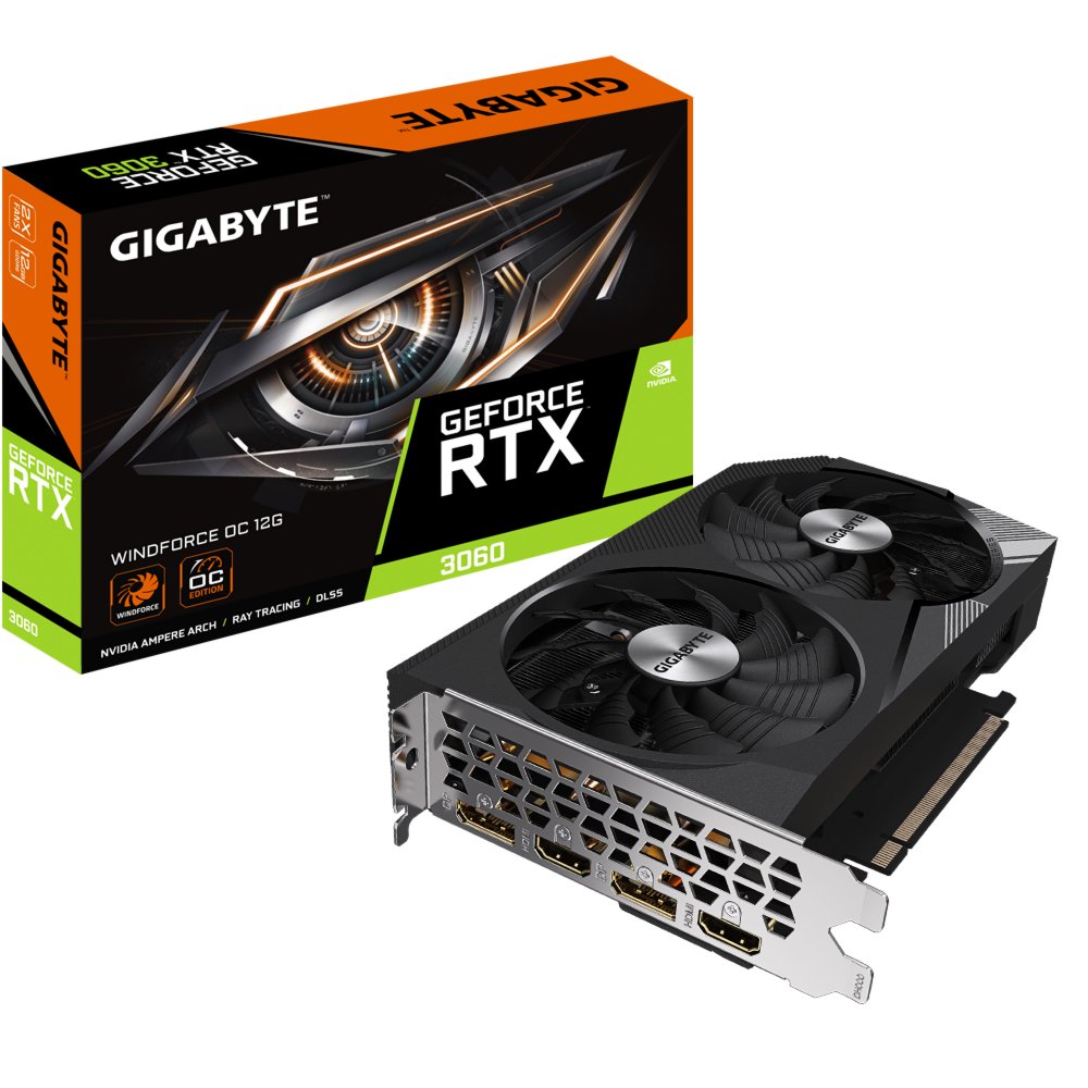 Gigabyte GeForce RTX 3060 Windforce OC | 12GB GDDR6 VRAM | Videokaart | GPU | Nvidia - Matmuis - Matmuis