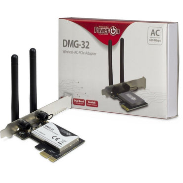 Inter-Tech DMG-32 | Interne WLAN-adapter | PCIe x1 | Wi-Fi 5 (802.11ac) | Dual-band 2,4 & 5 GHz | 650 Mbps | 2x 2dBi antennes - Matmuis - Matmuis