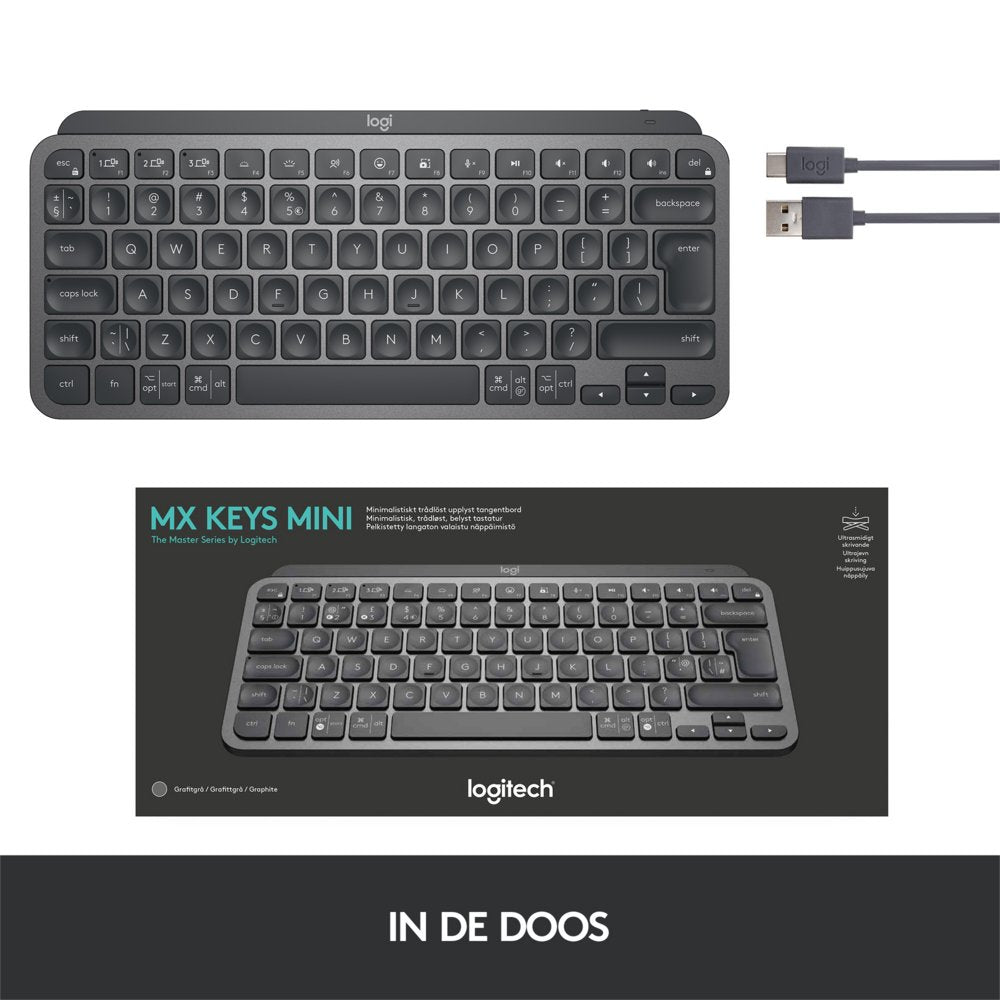 Logitech MX Keys Mini | Draadloos Verlicht Toetsenbord | QWERTY - Matmuis - Matmuis