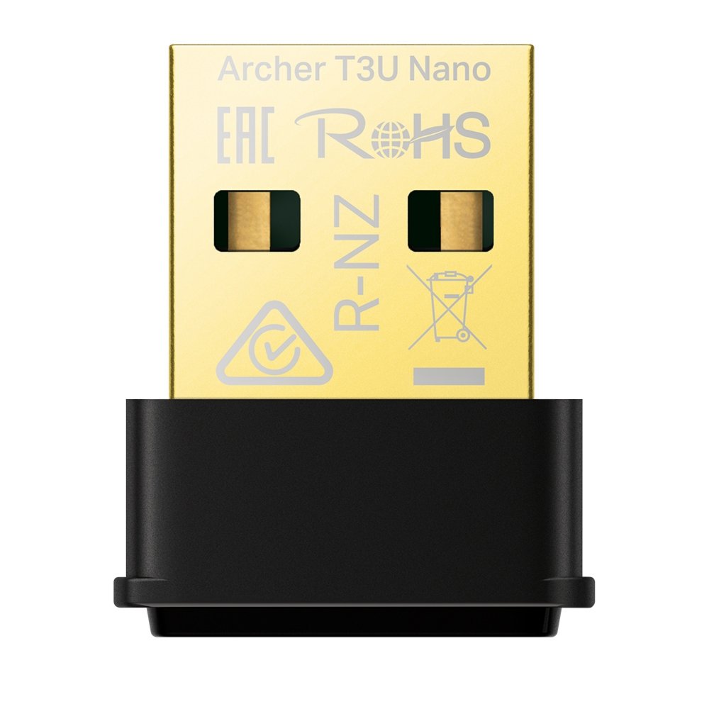 TP-Link Archer T3U Nano | Wi-Fi 5 USB Adapter | Dual-band (2,4 GHz / 5 GHz) | 1300 Mbps | USB 2.0 | Zwart - Matmuis - Matmuis