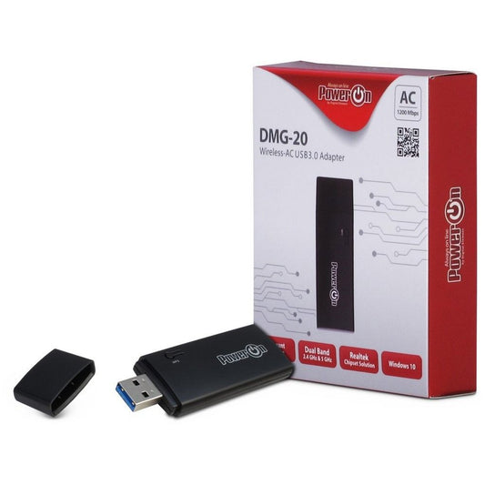 Inter-Tech DMG-20 | Wi-Fi 5 USB Adapter | 867 Mbps | Dual-band (2,4 GHz / 5 GHz) | USB 3.0 | Zwart - Matmuis - Matmuis