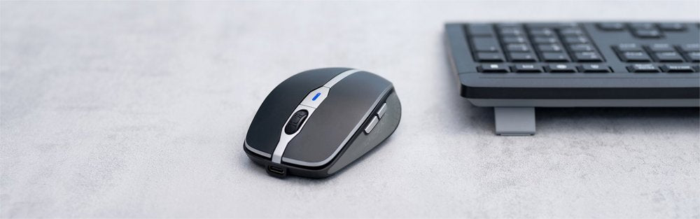 Cherry MW 9100 | Draadloze Muis | Links- en Rechtshandig | RF + Bluetooth | 2400 DPI | Zwart - Matmuis - Matmuis