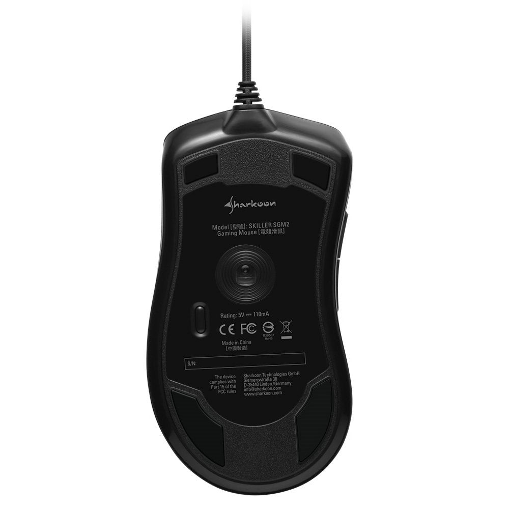 Sharkoon Skiller SGM2 | Bedrade Gaming Muis | USB-A | 6400 DPI | Zwart | RGB - Matmuis - Matmuis
