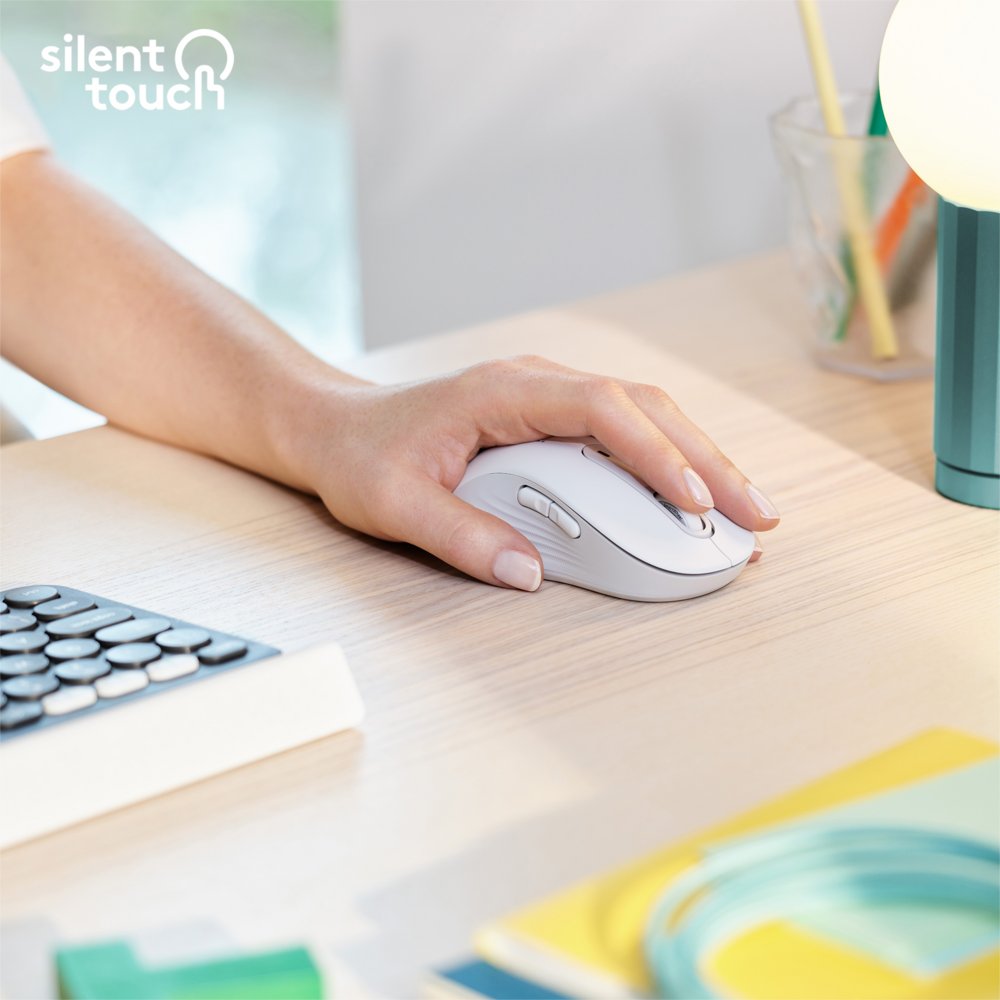 Logitech Signature M650 | Draadloze Muis | Linkshandig | RF + Bluetooth | 2000 DPI | Wit - Matmuis - Matmuis