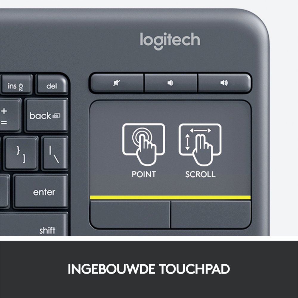 Logitech K400 | Draadloos Toetsenbord met Touchpad | QWERTY - Matmuis - Matmuis