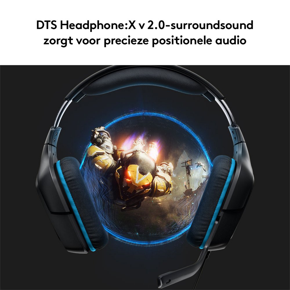 Logitech G432 | Bedrade Over-ear Gaming Headset 3.5mm Connector | 7.1 Surround | Zwart/Blauw - Matmuis - Matmuis