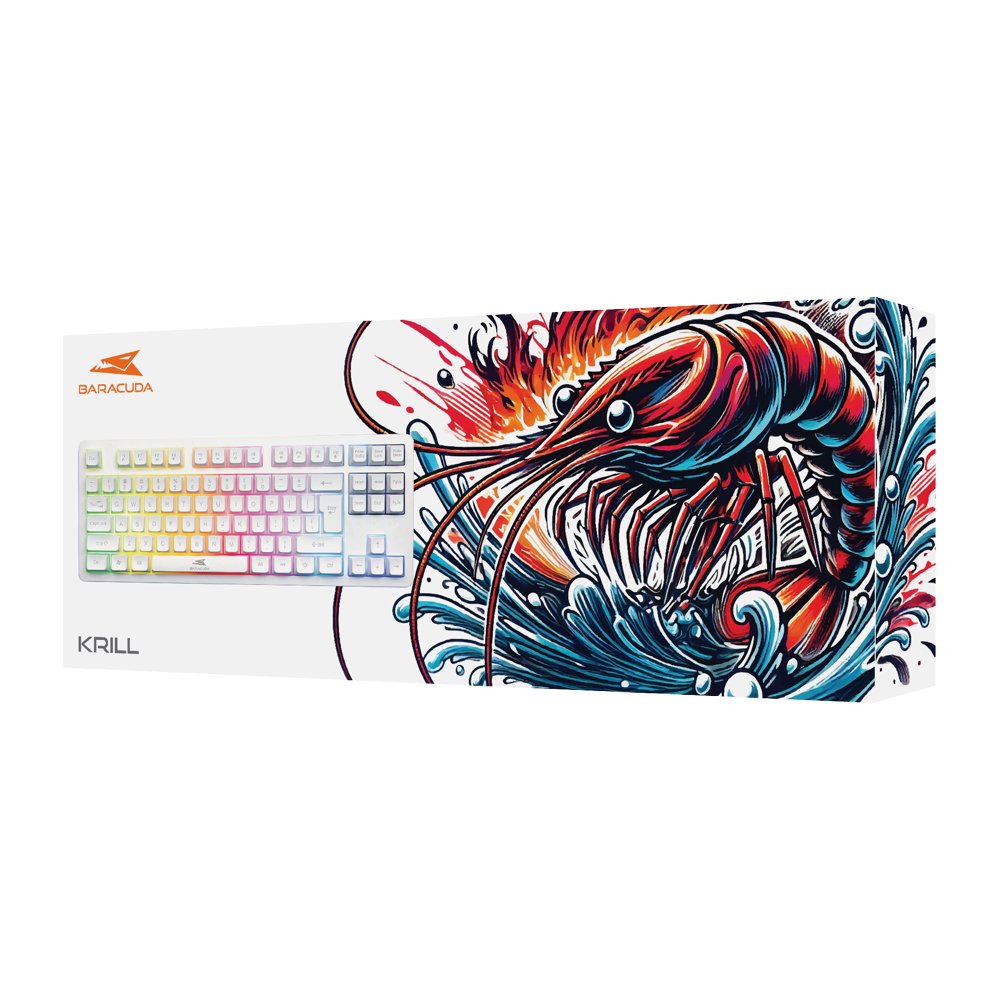 Baracuda KRILL RGB | Tenkeyless Bedraad Gaming Toetsenbord | QWERTY | Wit - Matmuis - Matmuis