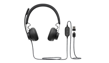 Logitech Zone | Bedrade On-ear Headset | USB-C & USB-A | Grafiet - Matmuis - Matmuis