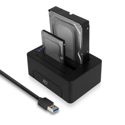 ACT AC1504 | Dual SATA Docking Station | 2,5" & 3,5" HDD/SSD | USB 3.2 Gen1 (5 Gbps) - Matmuis - Matmuis