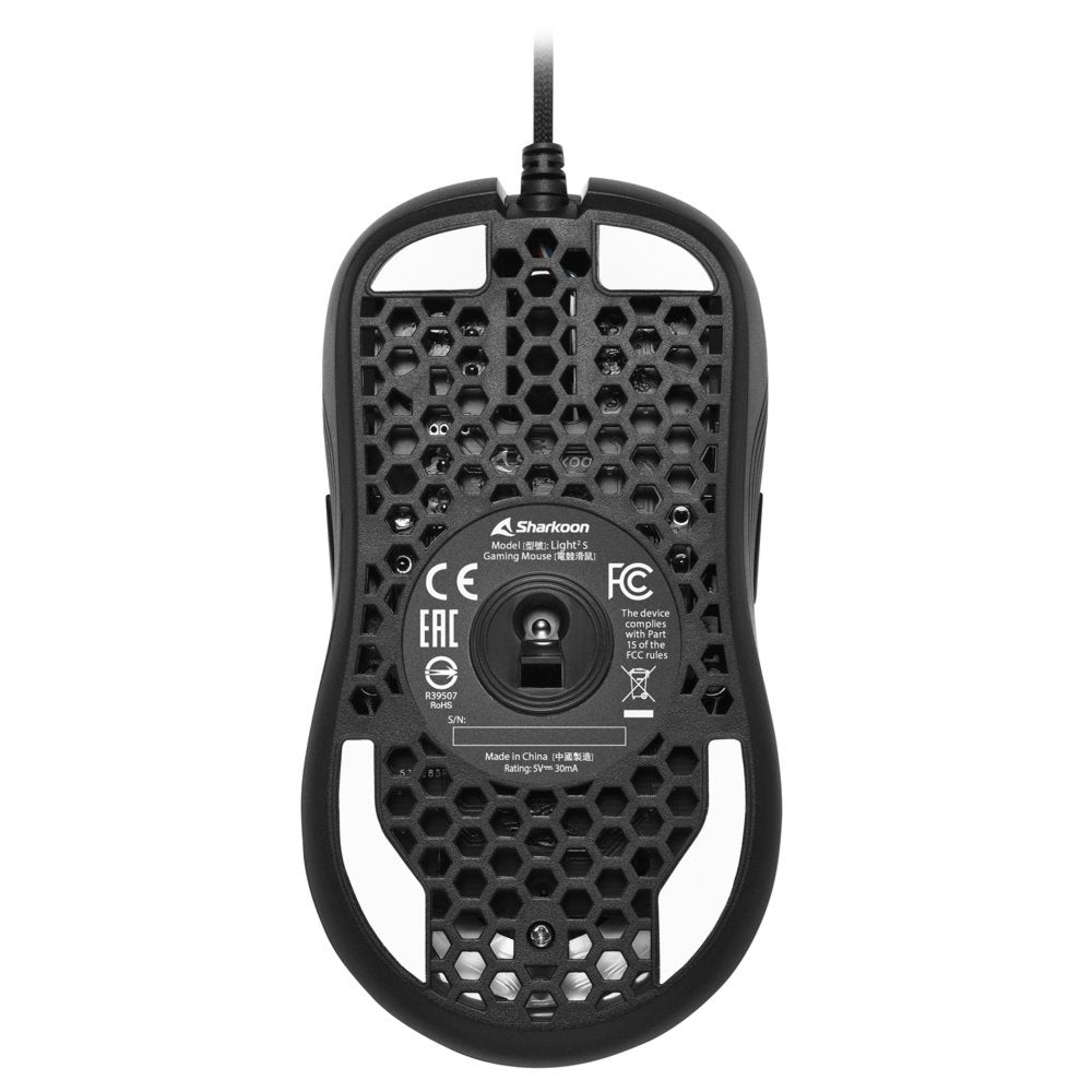 Sharkoon Light² S | Bekabelde Gaming Muis | Links- en Rechtshandig | USB-A | 6200 DPI | Zwart - Matmuis - Matmuis