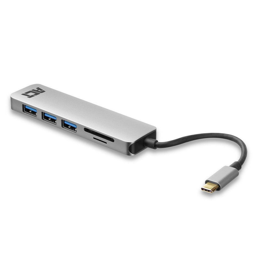 ACT AC7050 | 3-Poorts USB-C Hub | Kaartlezer | Zilver - Matmuis - Matmuis