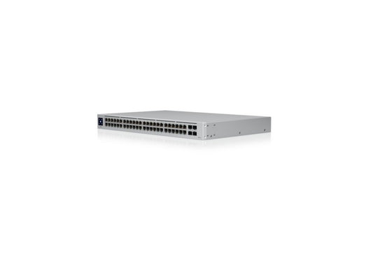 Ubiquiti UniFi USW-48-POE | Managed L2 Switch | 48-poorts Gigabit Ethernet | PoE | 1U Rackmount | Roestvrijstaal - Matmuis